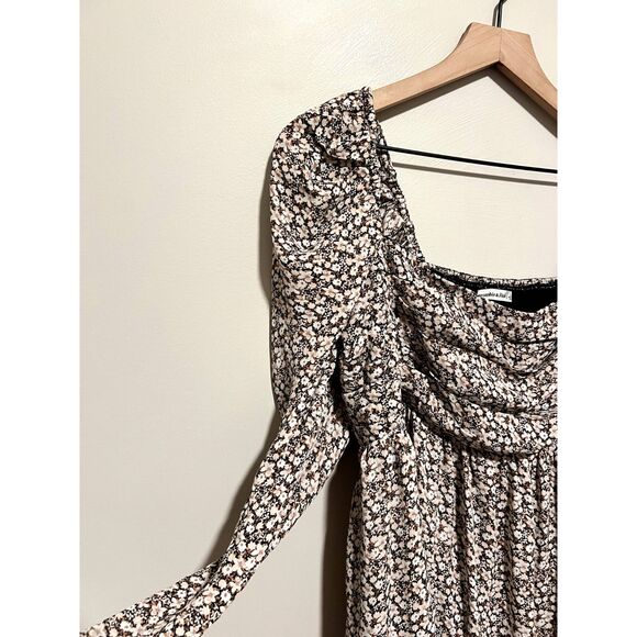 Abercrombie & Fitch Puff Sleeve Ruffle Smocked Mini Dress Women's Size Large - Picture 8 of 11